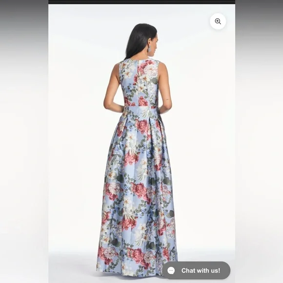 Sachin & Babi Brooke powder blue bouquet gown - Picture 2 of 12